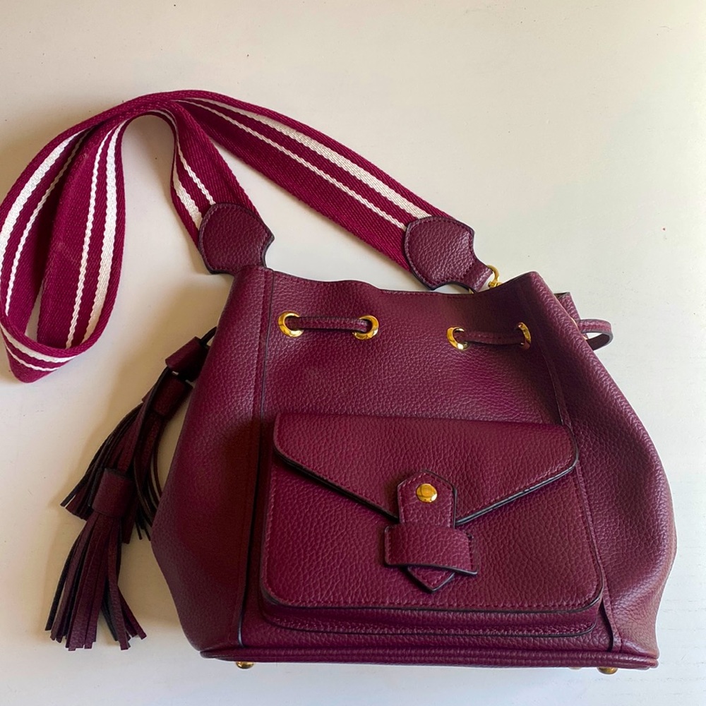 Purple leather crossbody